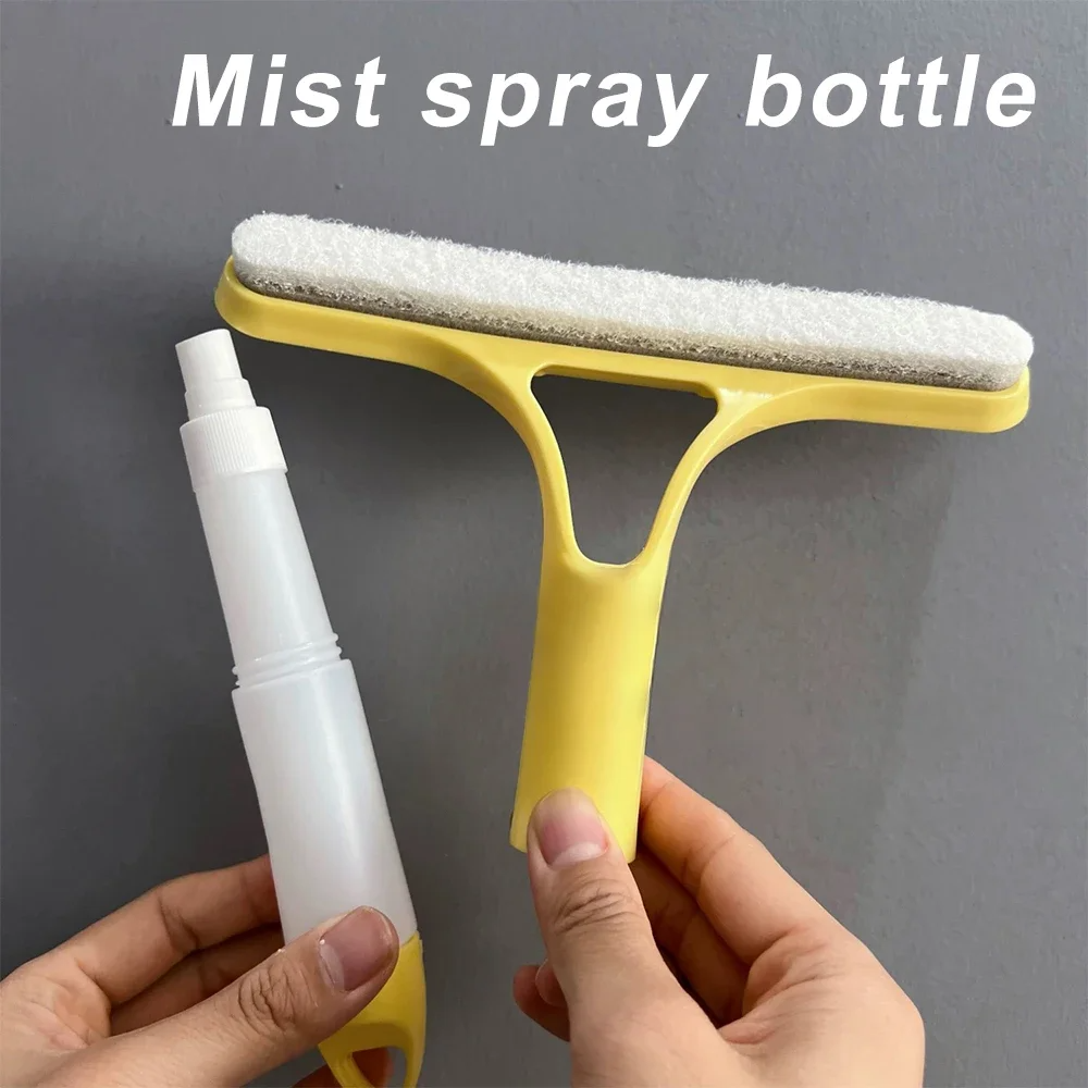 3-in-1 Glass Cleaner Spray Squeegee Tool for Windows Mirrors Bathroom Kitchen