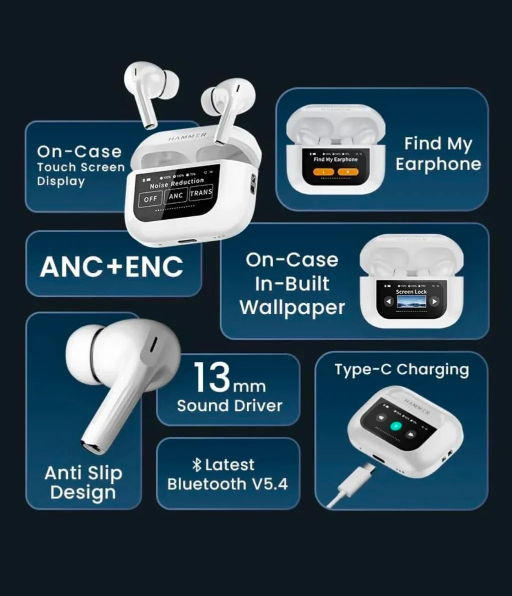 Airpods Pro A9 with Noise Cancelling, 24H Playtime