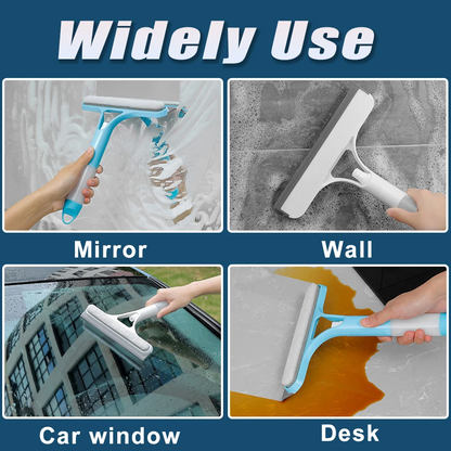 3-in-1 Glass Cleaner Spray Squeegee Tool for Windows Mirrors Bathroom Kitchen