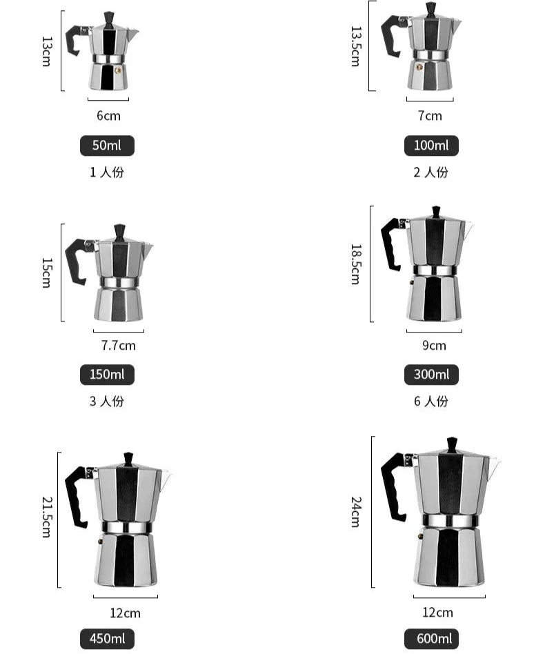 Italian Moka Coffee || Tea Kettle – Durable Aluminum Design