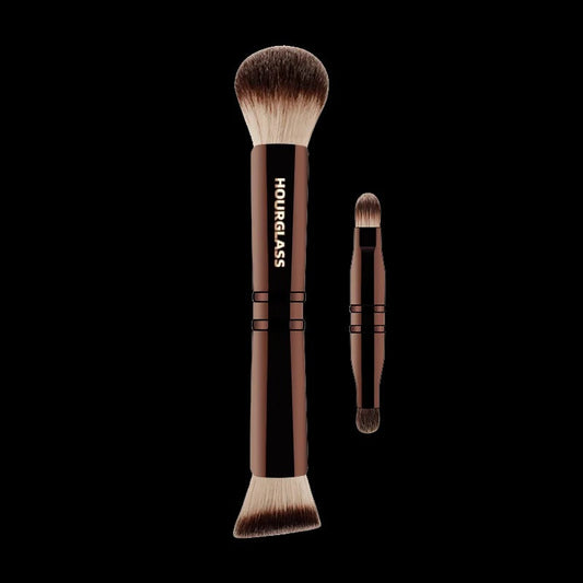 Hourglass Makeup Brush- No.24 Four-Head Multifunctional Brush Loose Powder Foundation Concealer Eyeshadow Concealed Makeup Brush
